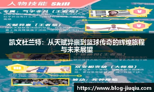 凯文杜兰特：从天赋异禀到篮球传奇的辉煌旅程与未来展望